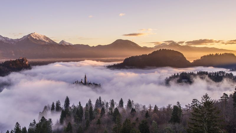 туман, горы, лес (horizontal)