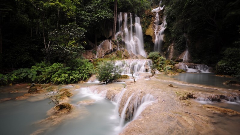 Пангур Водопад, 4k, HD, водопад, гора, река, Датат (horizontal)