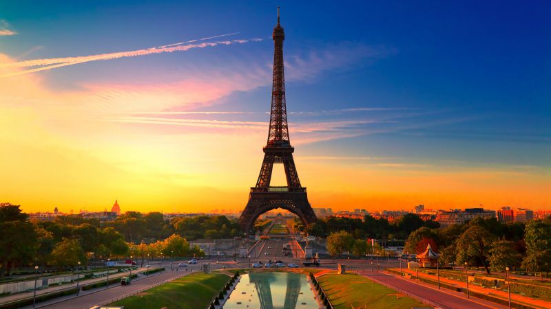 Эйфелева башня, Париж, Франция, Туризм, Путешествие (horizontal)