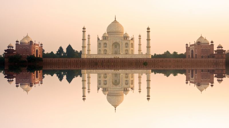 Тадж-Махал, Индия, храм, замок, путешествия, туризм (horizontal)