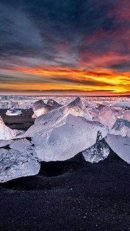 Исландия, снег, зима, лед (vertical)
