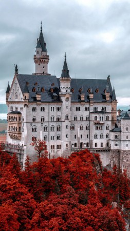 Замок Нойшванштайн, Бавария, Германия, Туризм, Путешествие (vertical)