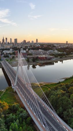 Польша, Варшава, мост, река (vertical)