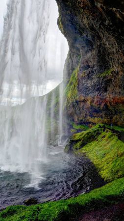 Сельяландсфосс, 5k, 4k, Исландия, водопад, путешествие, туризм (vertical)