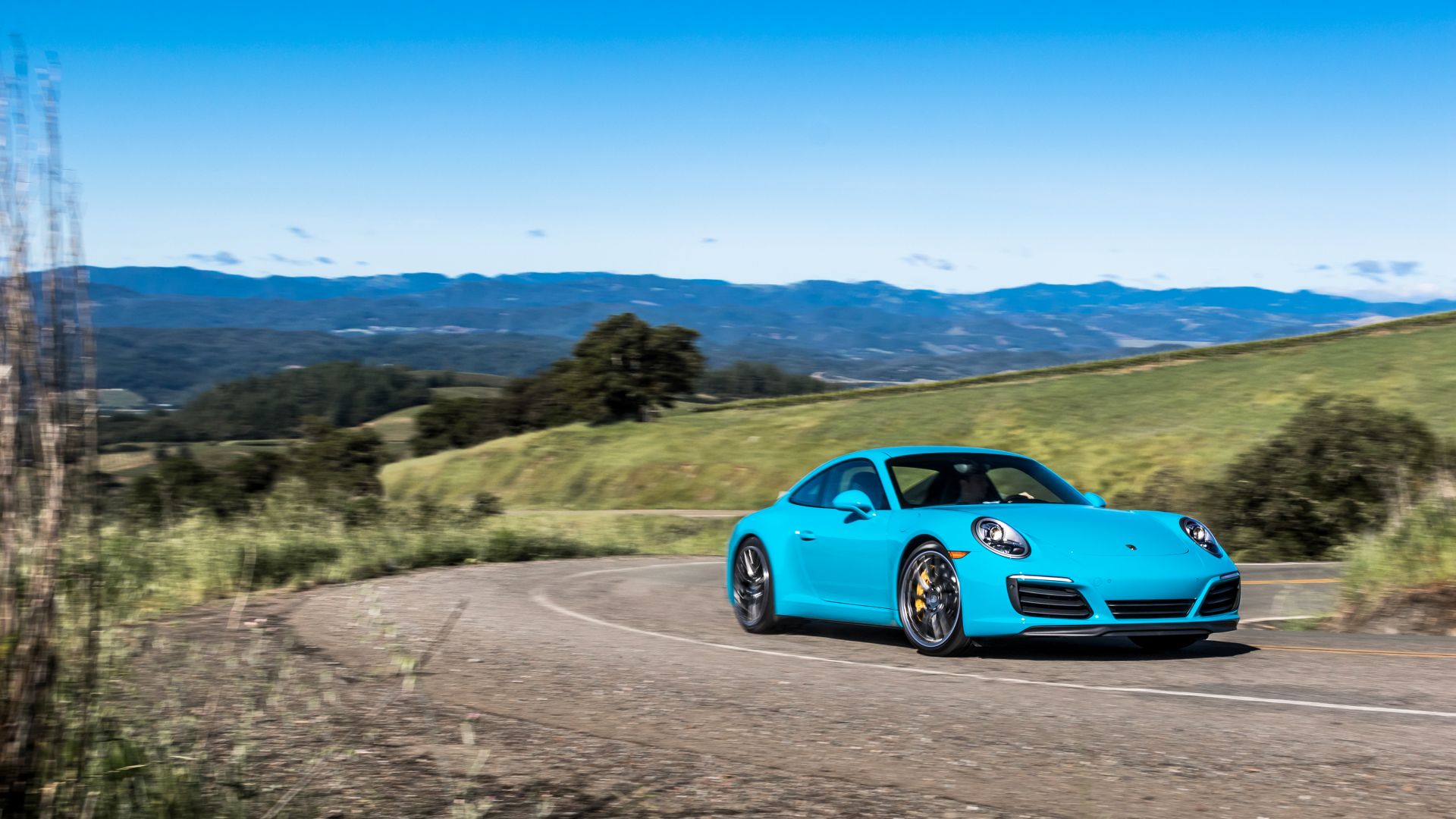 Порш 911 Каррера 4с, купе, голубой, Porsche 911 Carrera 4S Coupe, blue (horizontal)