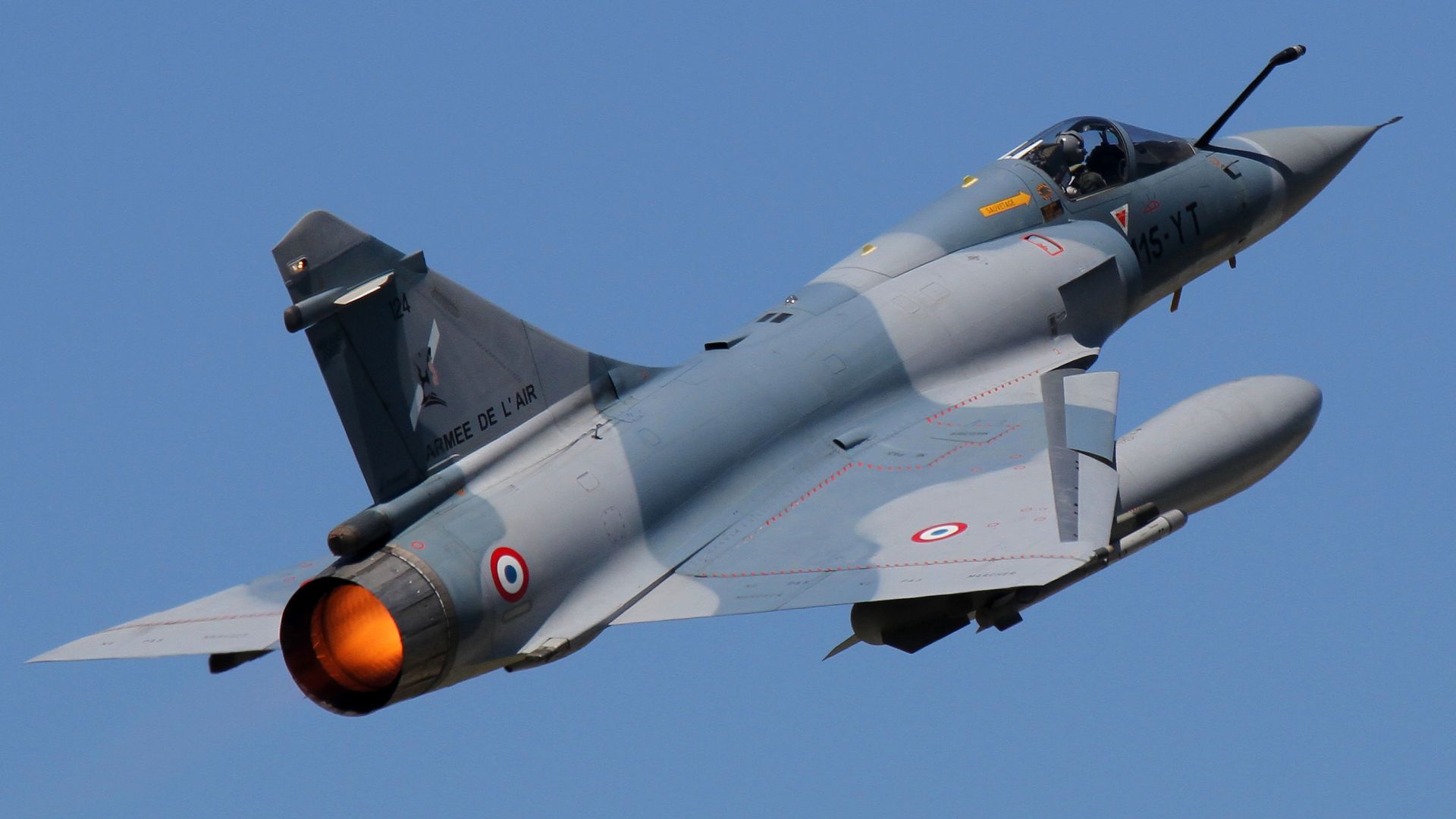 Дассаулт Мираж 2000, истребитель, ВВС Франции, Dassault Mirage 2000, fighter aircraft, French Air Force (horizontal)