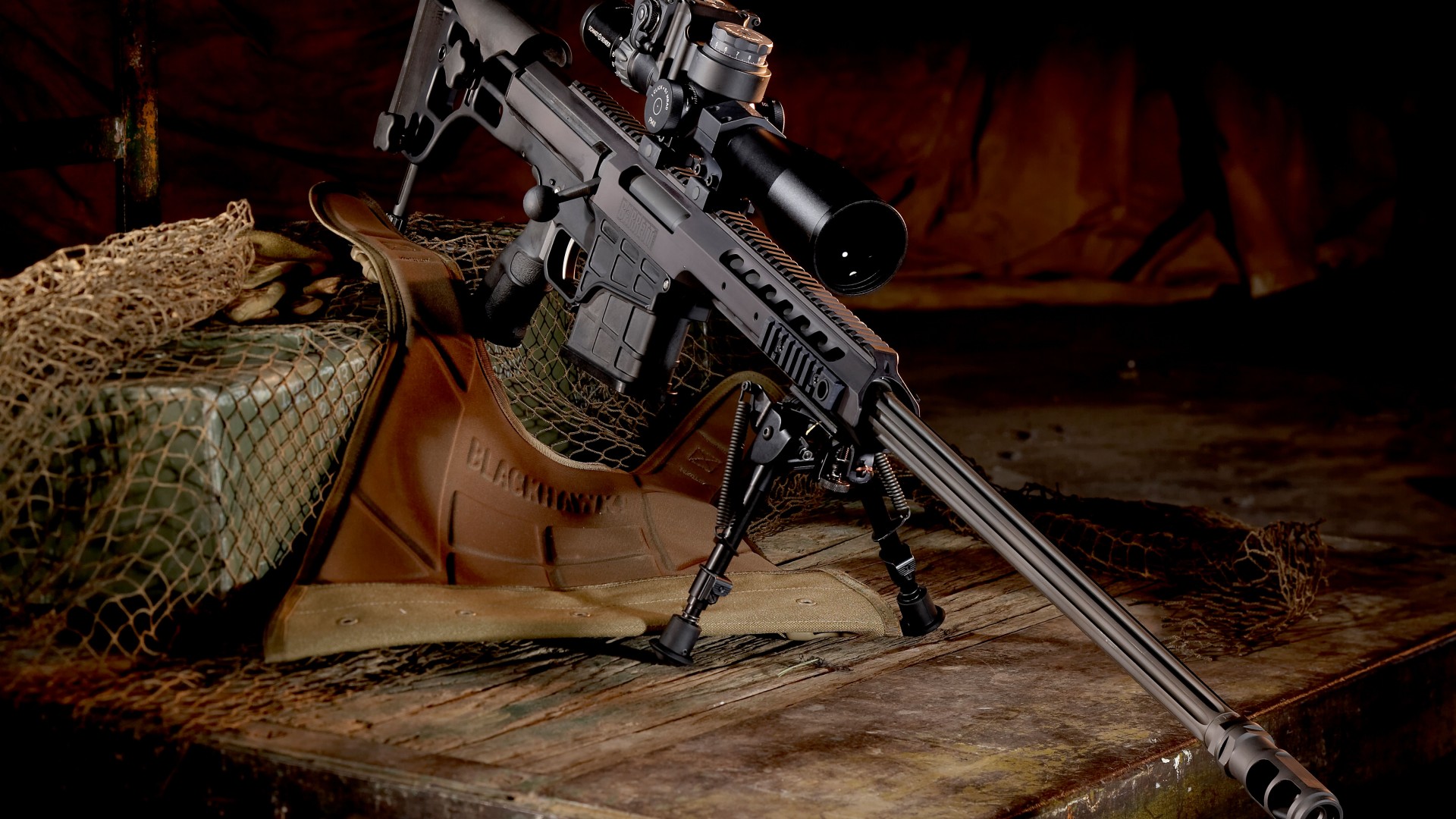 снайперская винтовка, Барретт, оптика, Barrett, M98B, Model, 98B, Bravo, sniper rifle, weapon, scope (horizontal)