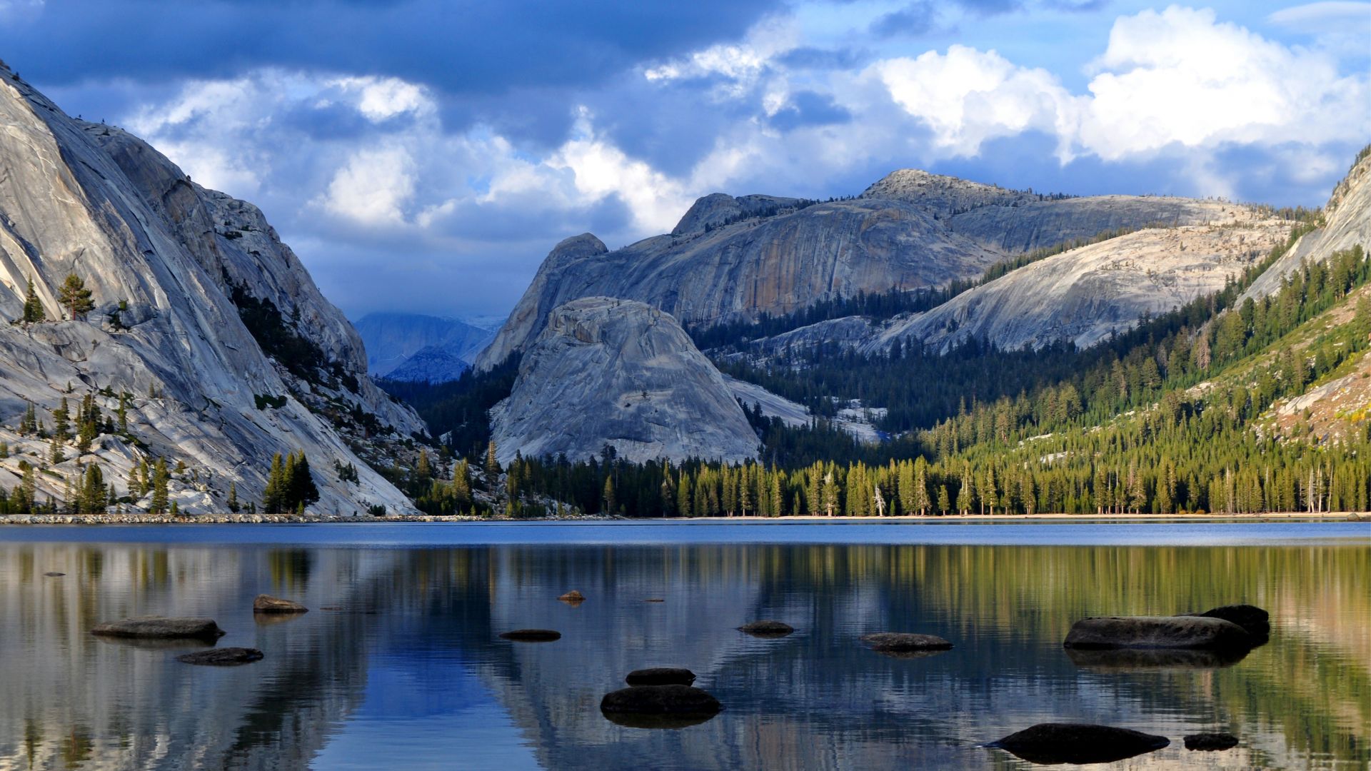 Хаф-Доум, гора, лес, озеро, Half Dome, mountain, Yosemite, National Park, California, forest, lake, 4k (horizontal)