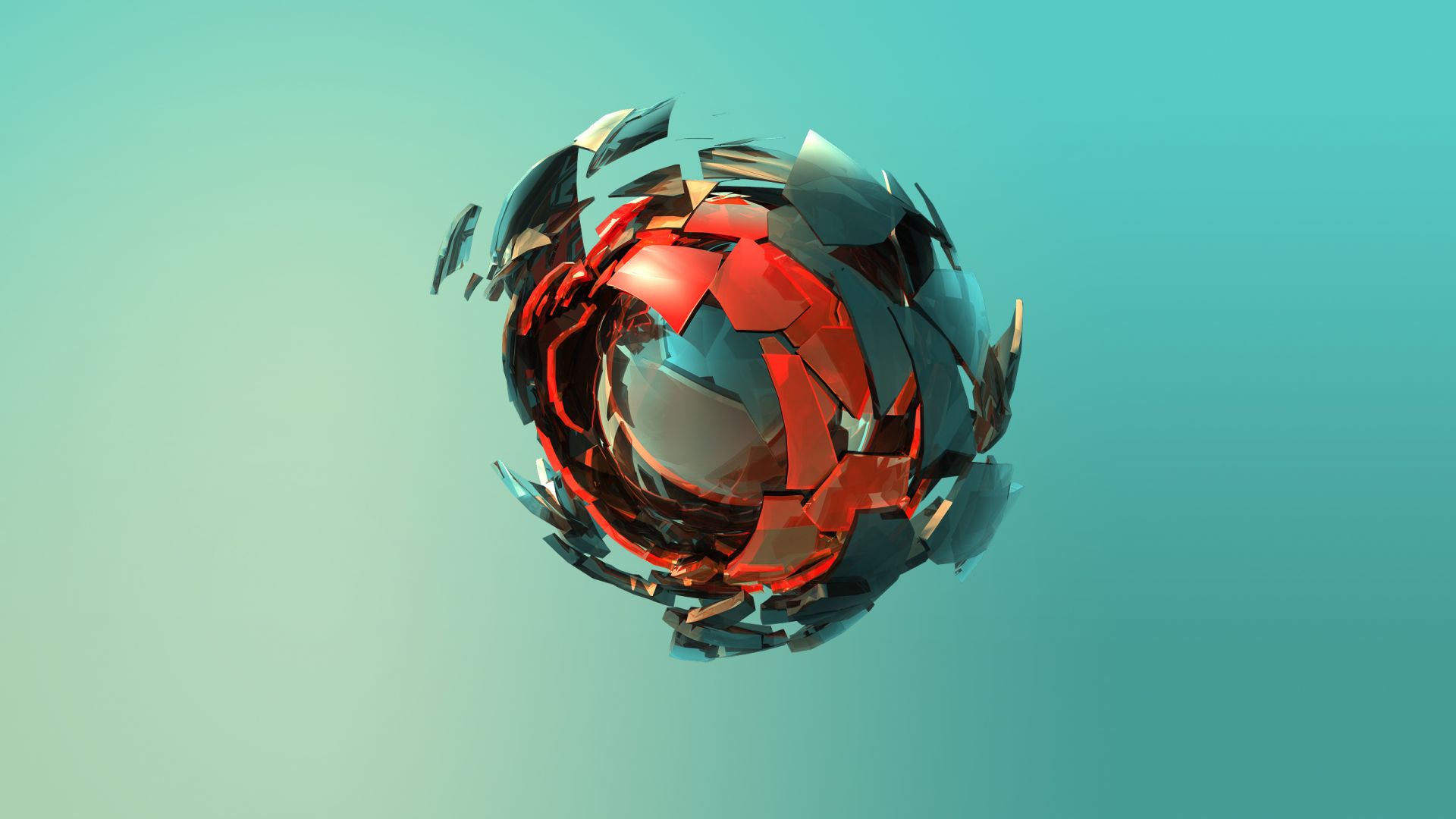 сфера, sphere, 3D, red, green, HD (horizontal)