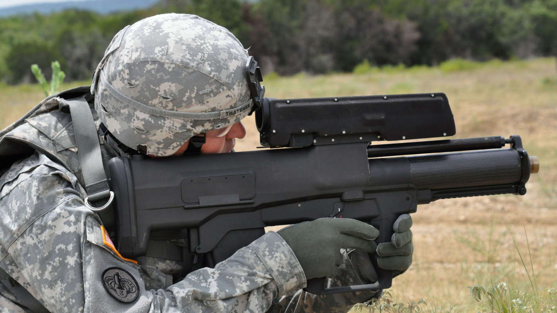 гранатомёт, солдат, современное оружие, XM25, CDTE, Punisher, grenade launcher, modern weapon, Heckler & Koch, U.S. Army, soldier (horizontal)