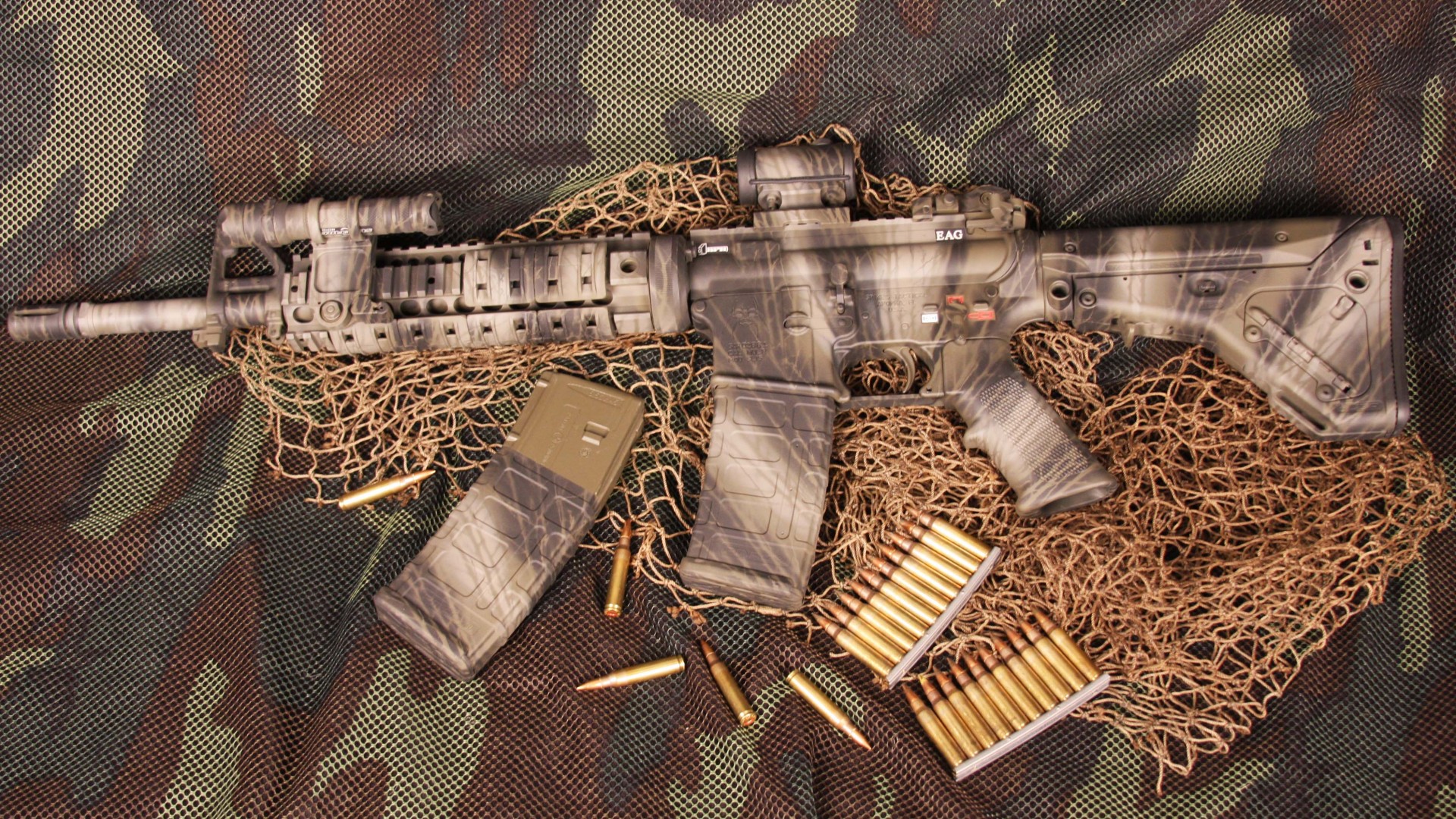 винтовка, АР-15, камуфляж, амуниция, AR-15, rifle, U.S. Armed Force, semi-automatic, multicam, camo, ammunition (horizontal)
