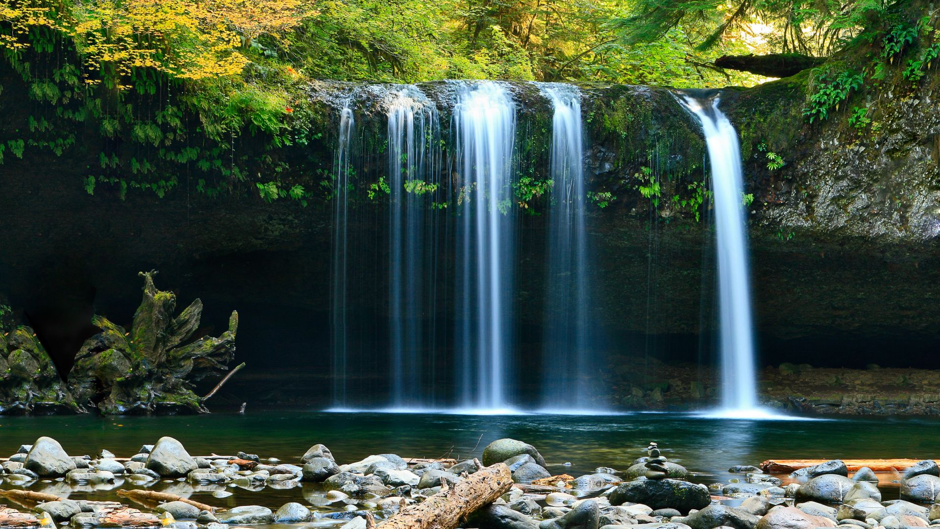 Водопад, Waterfall, 4K (horizontal)