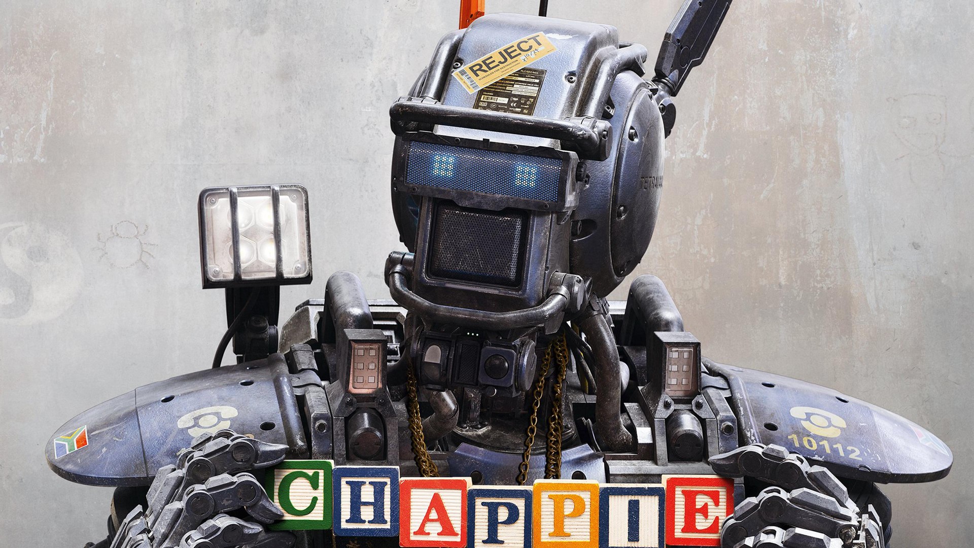 Робот по имени Чаппи, кино, фильм, робот, Chappie, Best Movies of 2015, robot, police, wallpaper, gun (horizontal)