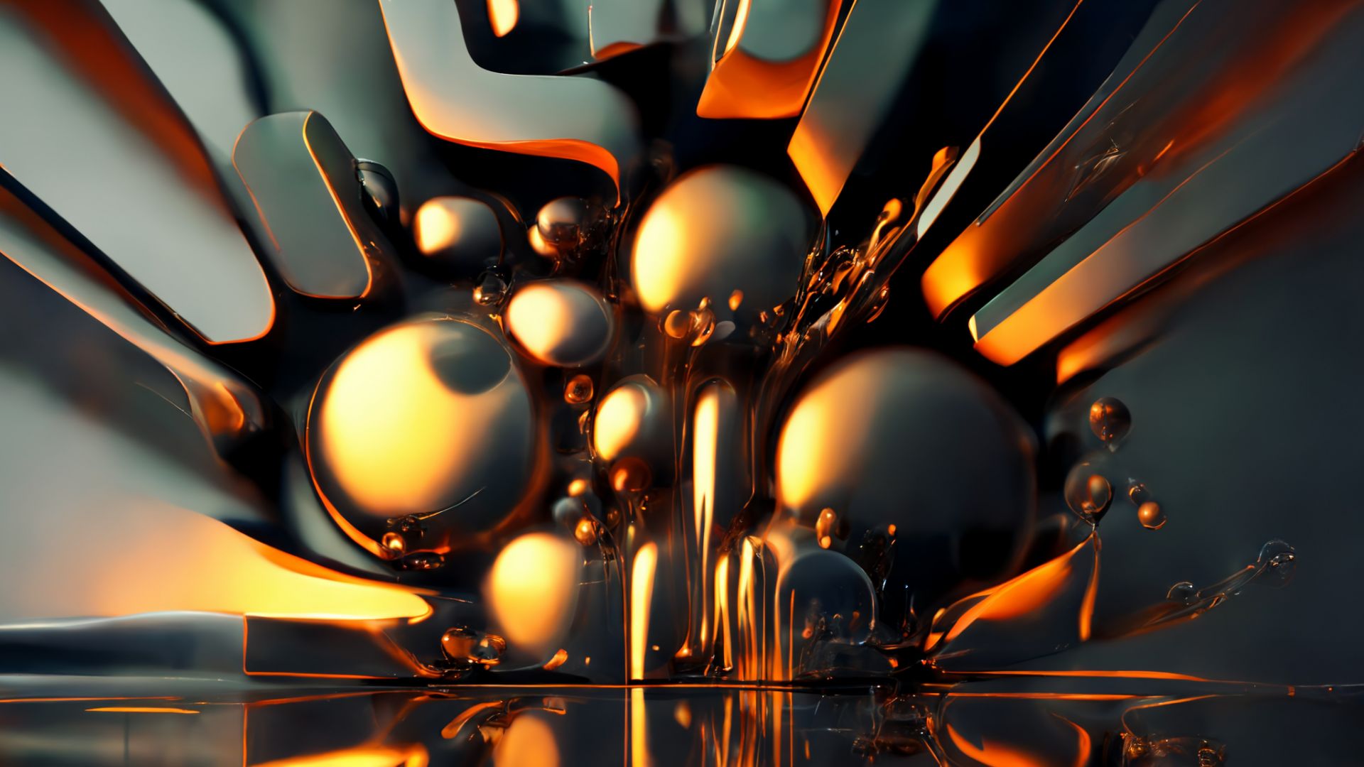 абстракция, abstract, gold, glass, 3d (horizontal)