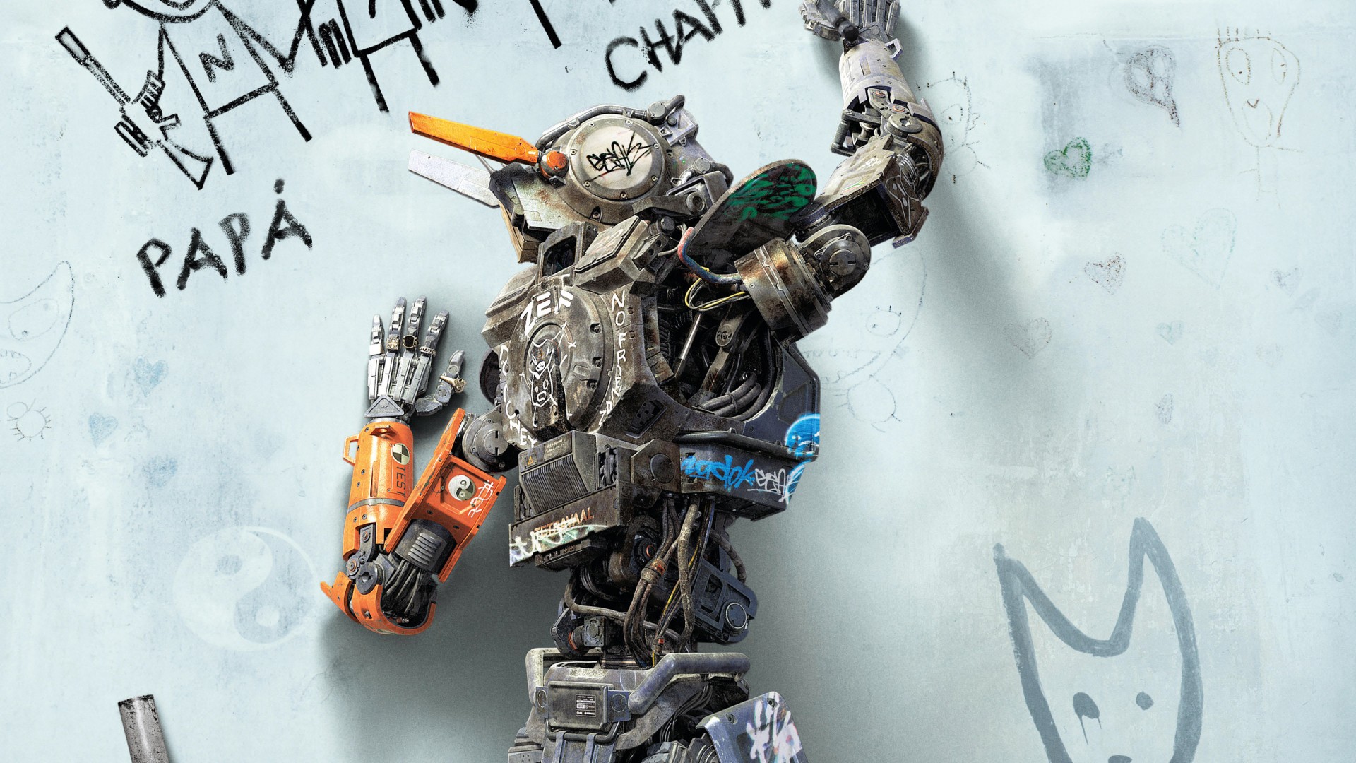 Робот по имени Чаппи, кино, фильм, робот, Chappie, Best Movies of 2015, robot, wallpaper (horizontal)