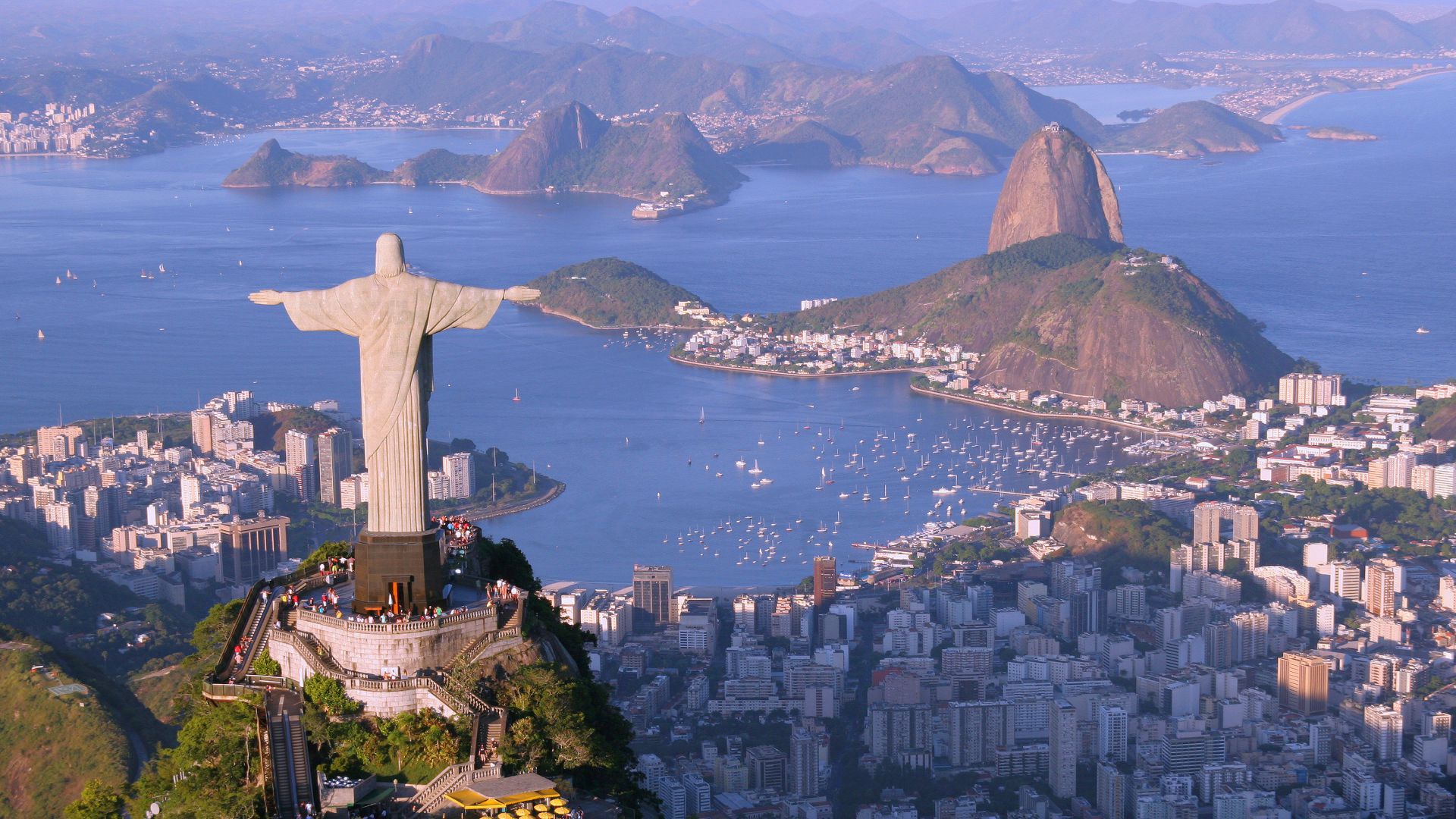 Статуя Христа-Искупителя, Рио-де-Жанейро, Бразилия, Туризм, Путешествие, Christ the Redeemer, Rio de Janeiro, Brazil, Tourism, Travel (horizontal)