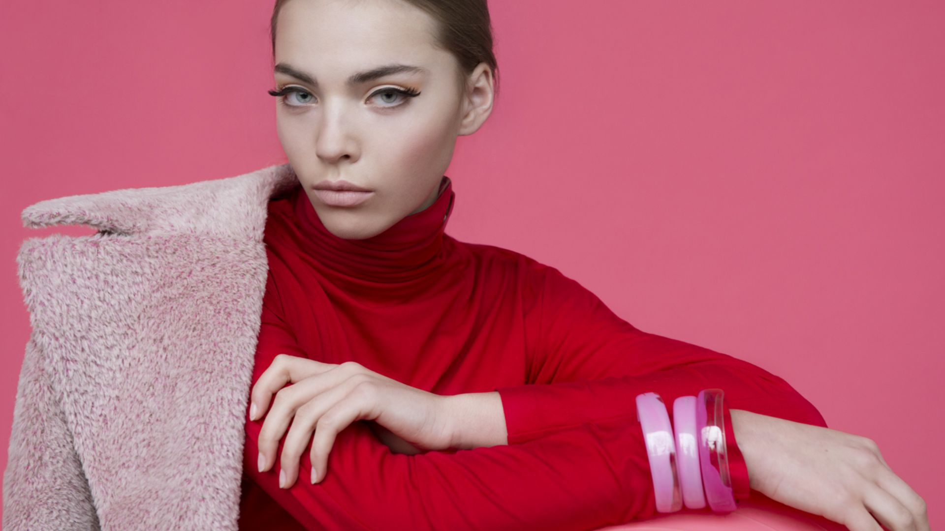 Кася Бельска, Топ модель, розовый, Kasia Bielska, Top Fashion Models, model, pink (horizontal)