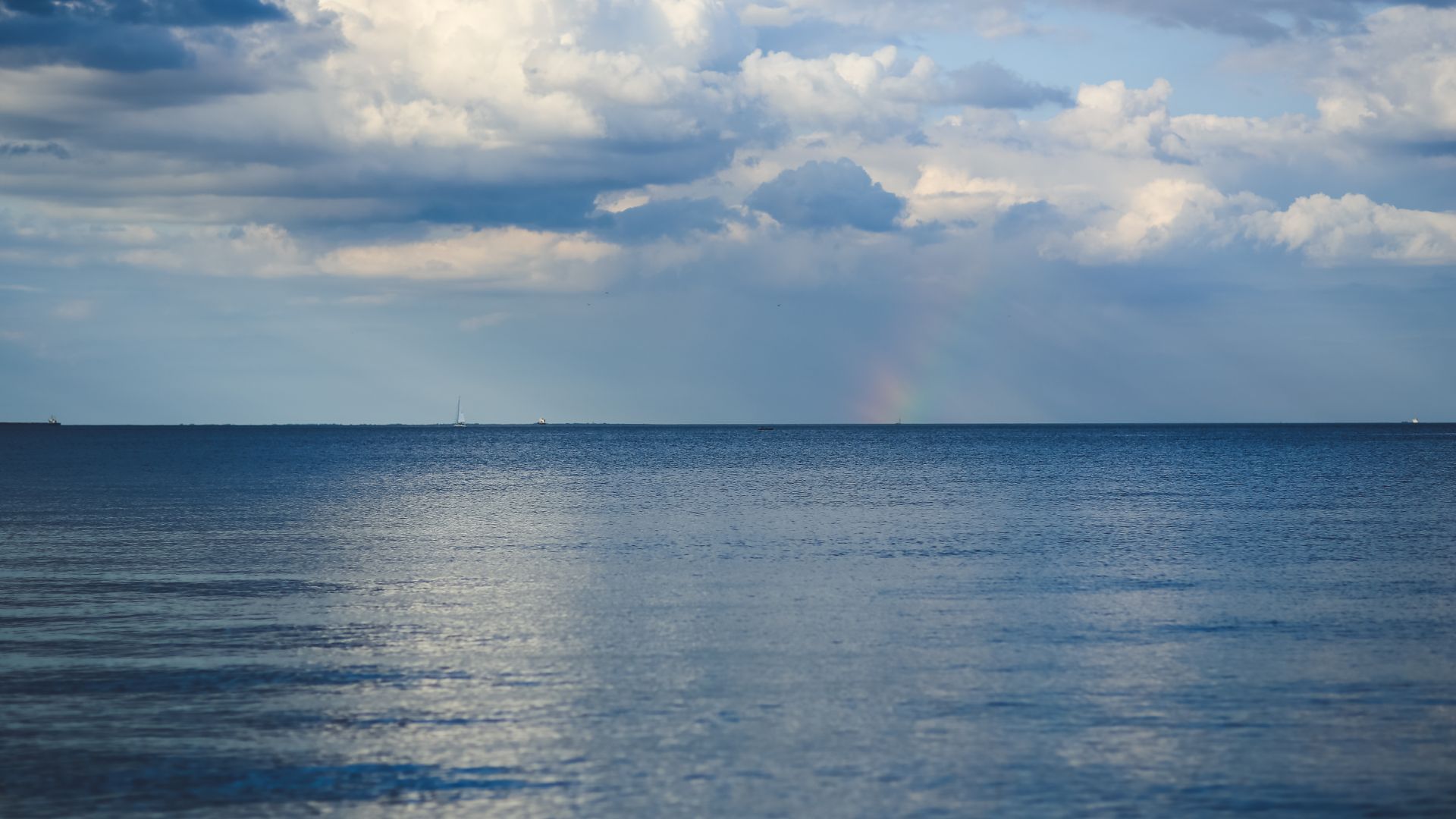 Балтийское море, 5k, 4k, 8k, горизонт, небо, облака, радуга, Baltic sea, 5k, 4k wallpaper, 8k, horizon, sky, clouds, rainbow (horizontal)