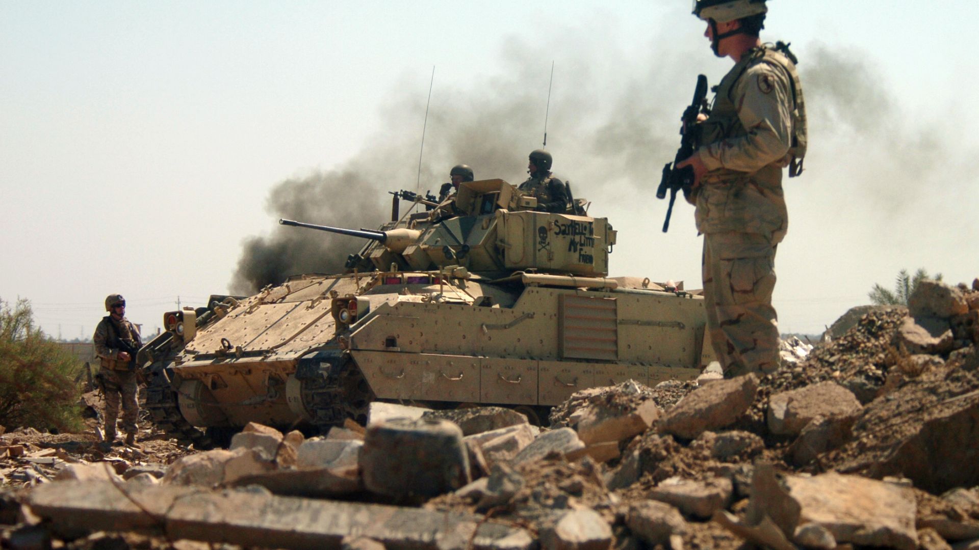 М3А2 Бредли, Боевая машина, Армия США, Ирак, M3A2 Bradley, fighting vehicle, Iraq, U.S. Army (horizontal)