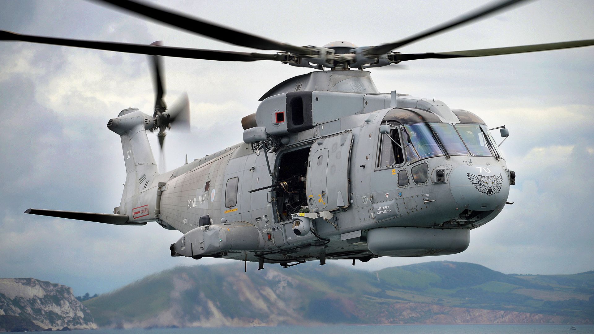 ЕН-101 Мерлин, военно-транспортный вертолёт, ВМС Италии, EH-101 Merlin, transport helicopter, Italian Navy (horizontal)