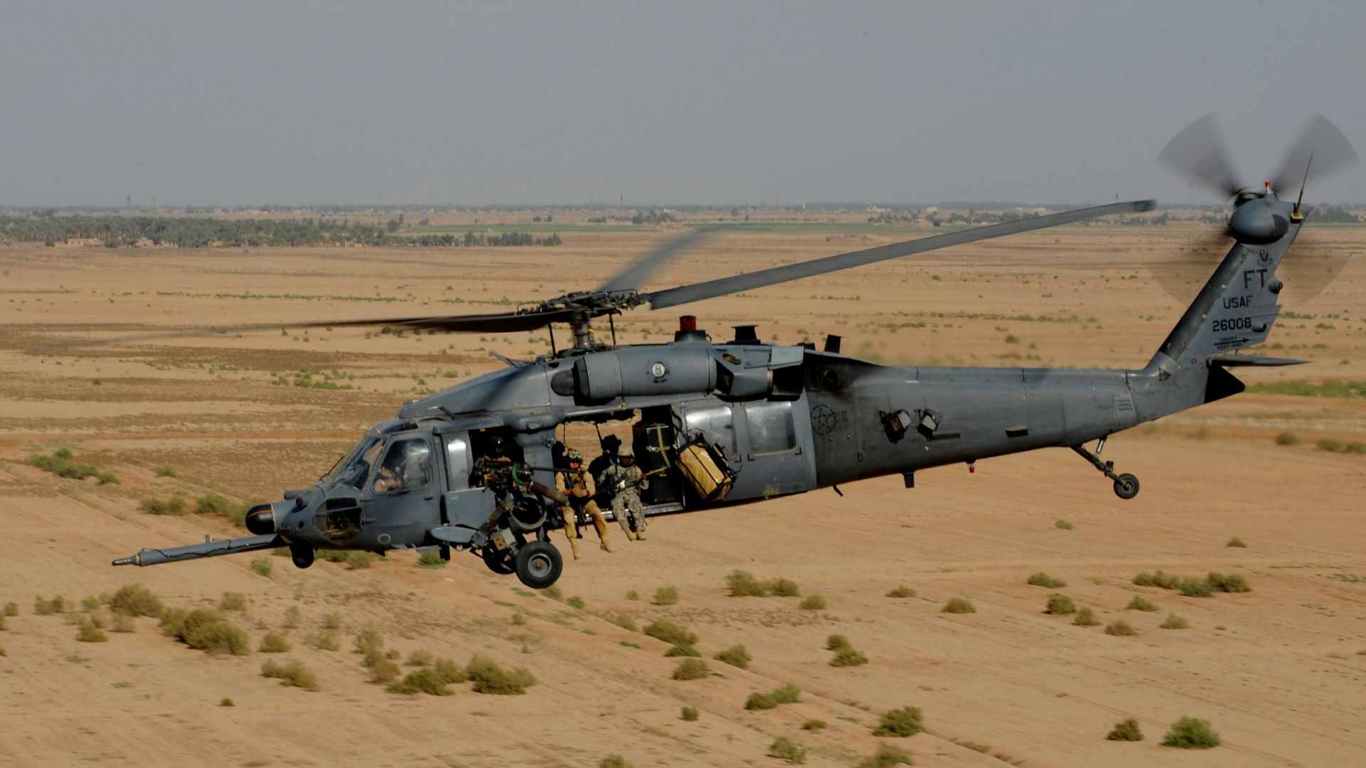 Сикорский ЮШ-60, Черный Ястреб, вертолет, ВВС США, Sikorsky UH-60 Black Hawk, helicopter, U.S. Air Force (horizontal)