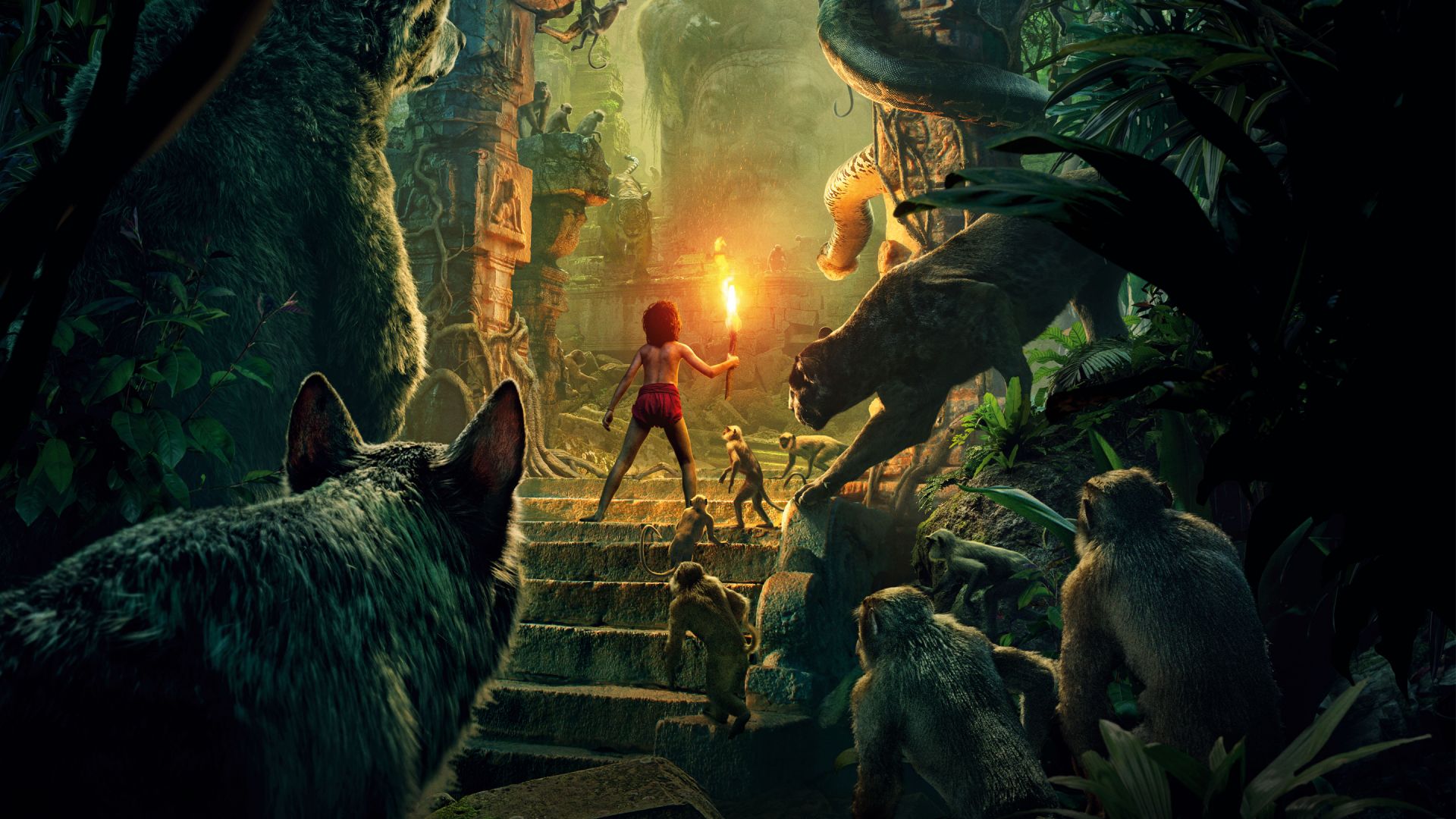 Книга джунглей, Лучшие фильмы, Маугли, Багира, The Jungle Book, Best Movies, Mowgli, Bagheera (horizontal)