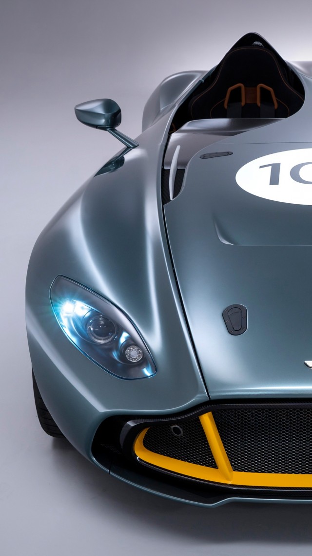 Автон Мартин ЦЦ 100, суперкар, супермобиль, серебристый, Aston Martin CC100 Speedster, supercar, silver (vertical)