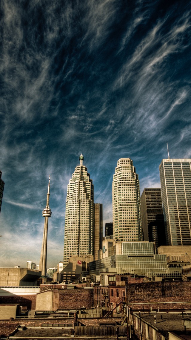канада, торонто, центр города, небо, облака, путешествие, бронирование, Toronto, Canada, downtown, sky, clouds, travel, vacation, booking (vertical)