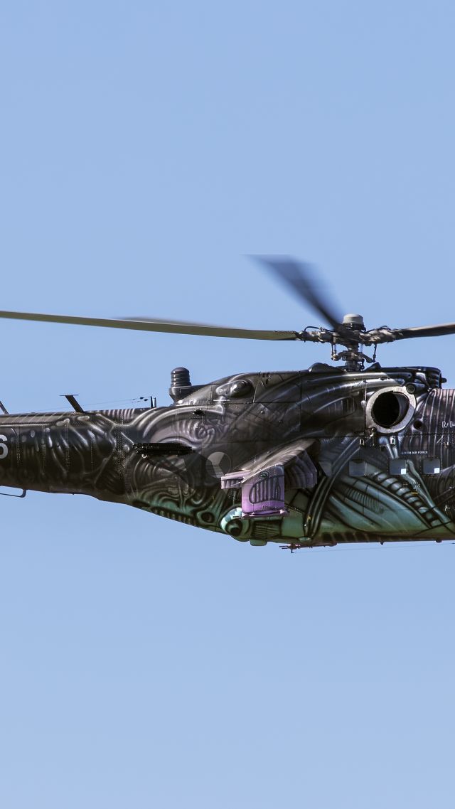 МИ-24, ударный вертолет, MI-24, fighter helicopter (vertical)