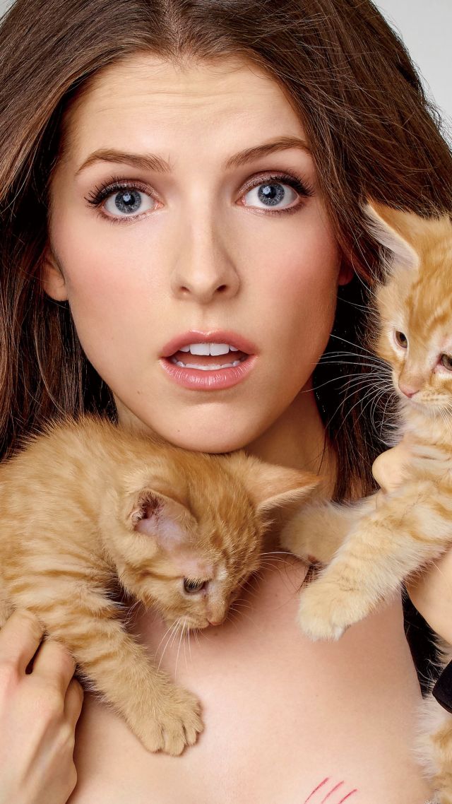 Анна Кендрик, котята, Топ модель, модель, актриса, Anna Kendrick, kittens, cats, Top Fashion Models, model, actress (vertical)