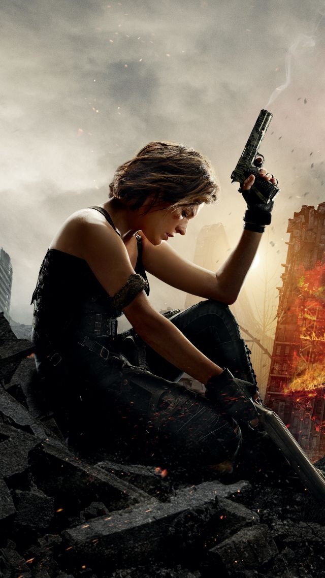 Обитель зла: Последняя глава, Мила Йовович, пистолеты, лучшие фильмы, Resident Evil: The Final Chapter, Milla Jovovich, guns, best movies (vertical)