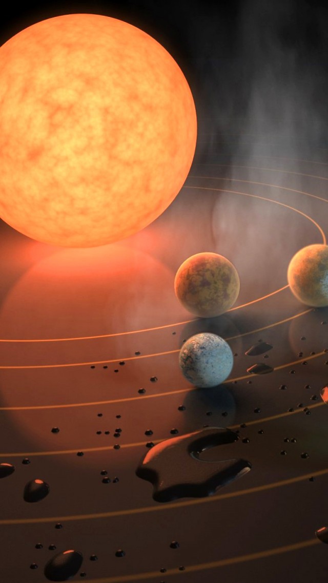 экзопланета, звезды, планеты, TRAPPIST-1, exoplanet, star, planets (vertical)