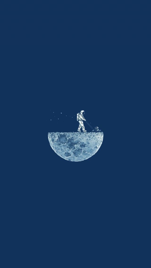 луна, космонавт, минимализм, 4k, HD, iPhone обои, андроид обои, Moon Mow, 4k, HD, moon, minimalism, iphone wallpaper, astronaut, blue (vertical)