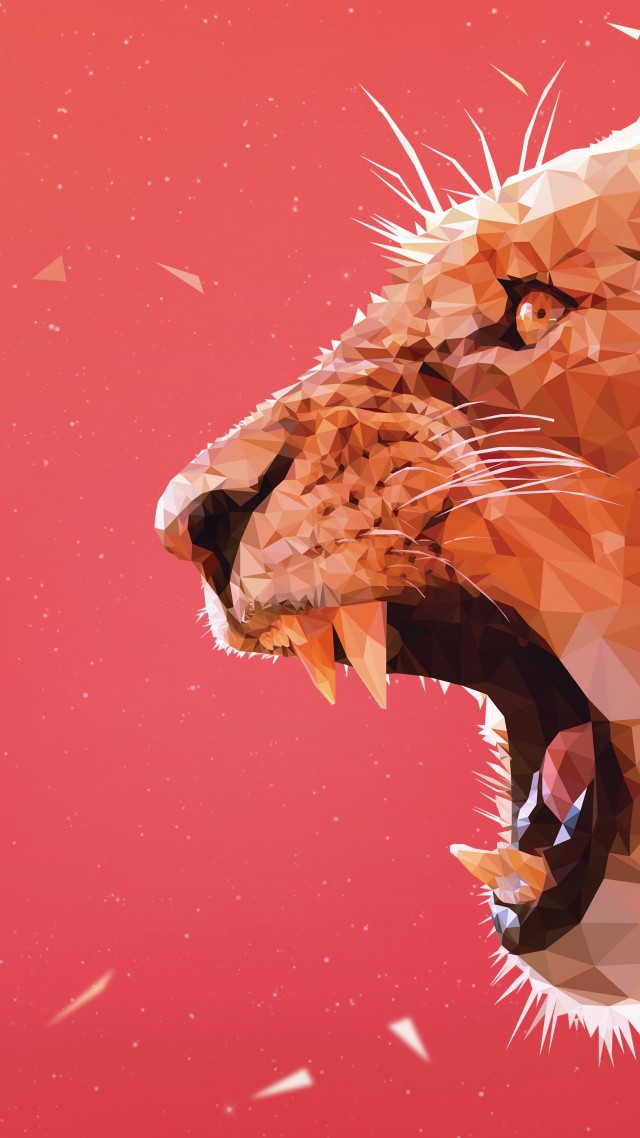 лев, lion, art, 5k (vertical)