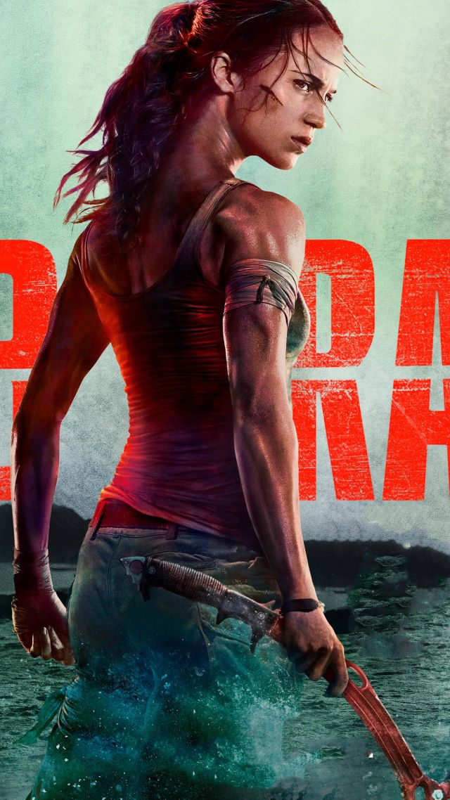 Лара Крофт, Lara Croft, Tomb Raider, Alicia Vikander, 4k (vertical)
