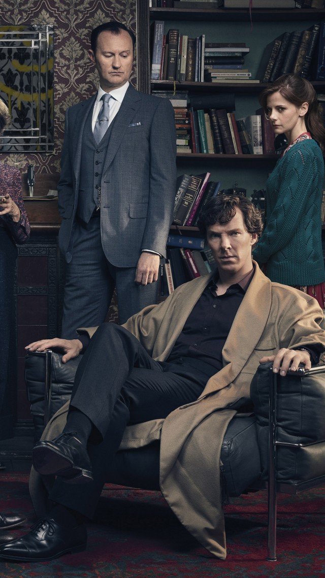 Шерлок 4, Sherlock Season 4, Benedict Cumberbatch, Martin Freeman, Louise Brealey, TV Series, 4k (vertical)