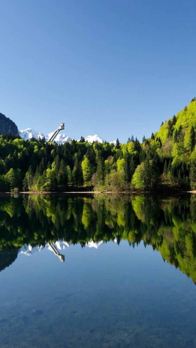 Оберстдорф, Германия, горы, озеро, Oberstdorf, Germany, Europe, mountains, lake, forest, 4k (vertical)