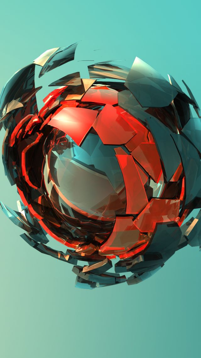 сфера, sphere, 3D, red, green, HD (vertical)