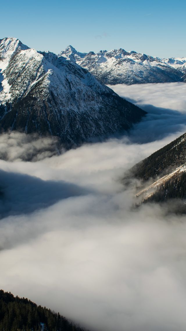 Альпы, Швейцария, горы, Alps, Switzerland, mountains, clouds, 5k (vertical)