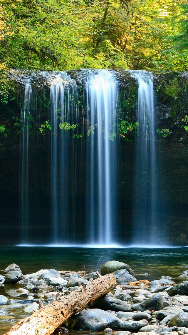 Водопад, Waterfall, 4K (vertical)