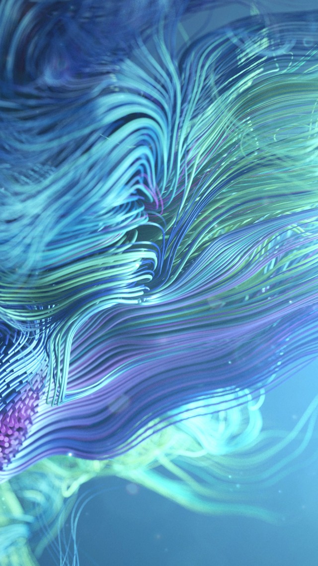 волны, линии, waves, lines, abstract, 3D, colorful, 4K (vertical)