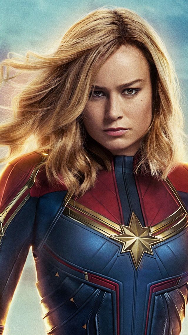 Капитан Марвел, Captain Marvel, Brie Larson, 4K (vertical)