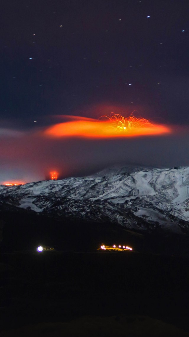 вулкан, volcano, Mount Etna, Sicily, Italy, 5K (vertical)