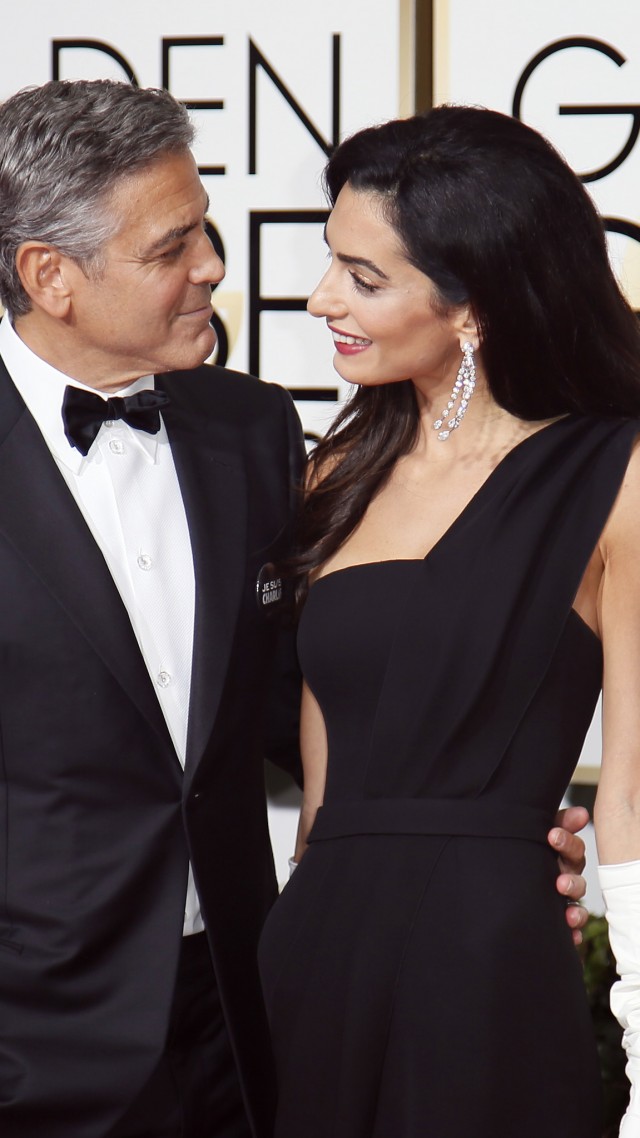 Джордж Клуни, Амал Аламудин, Самые популярные знаменитости, актер, писатель, продюсер, George Clooney, Amal Alamuddin, Most Popular Celebs in 2015, actor, writer, producer (vertical)