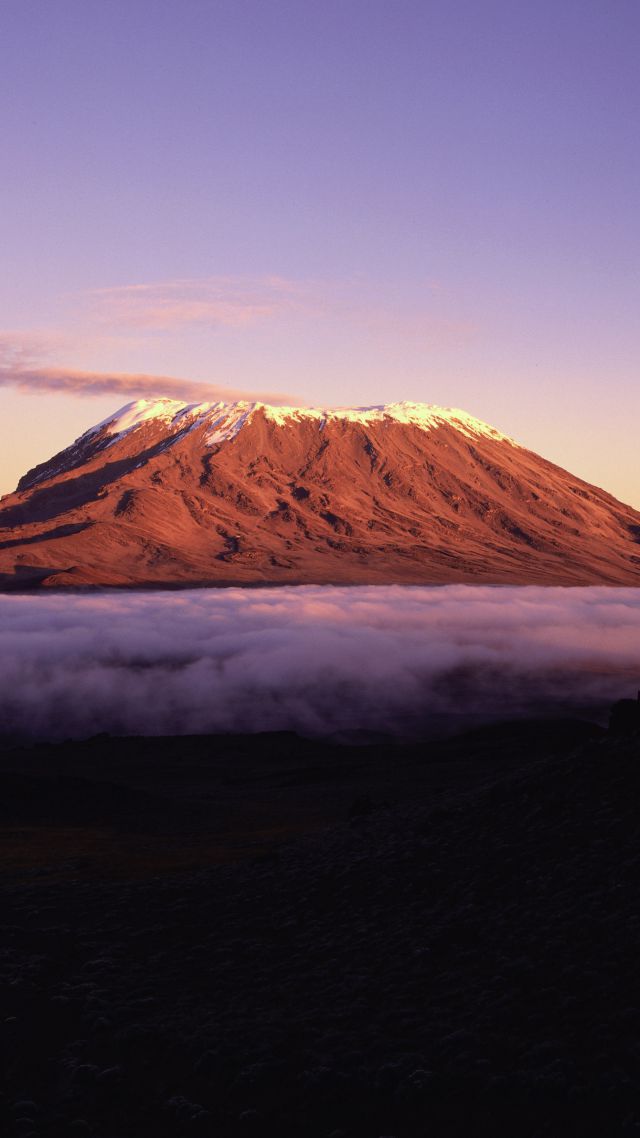 Килиманджаро, 5k, 4k, Африка, горы, небо, облака, Kilimanjaro, 5k, 4k wallpaper, Africa, mountains, sky, clouds (vertical)