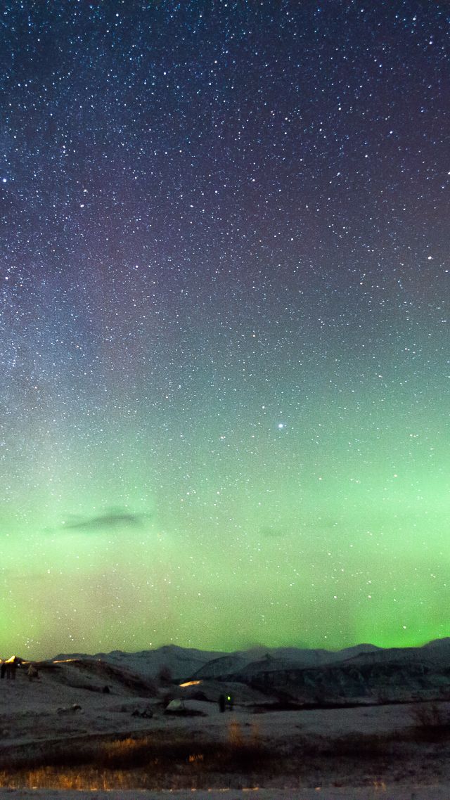 Исландия, 5k, 4k, северное сияние, горы, ночь, звезды, Iceland, 5k, 4k wallpaper, northern lights, mountains, night, stars (vertical)