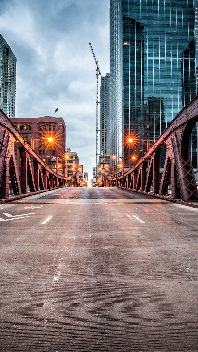 Мост Кларк Стрит, Чикаго, США, путешествие, туризм, Clark Street Bridge, Chicago, USA, travel, tourism (vertical)