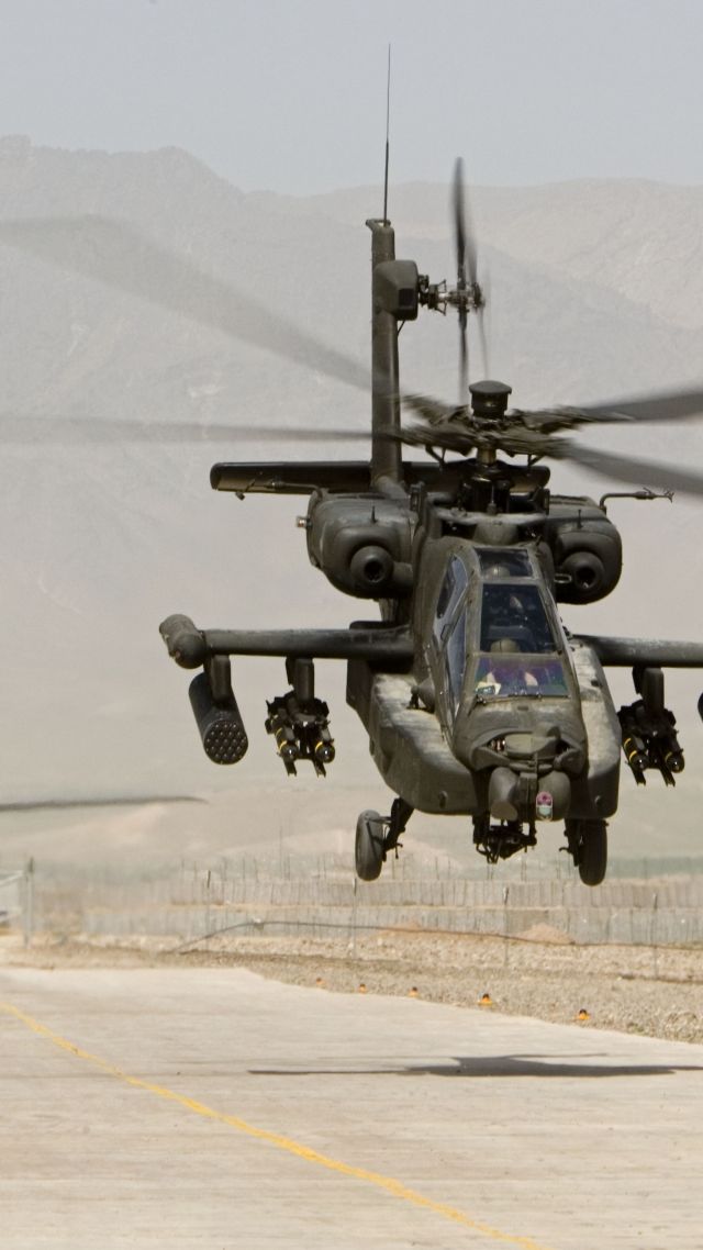 AH-64 Апач, ударный вертолёт, Армия США, AH-64, Apache, attack helicopter, US Army, U.S. Air Force (vertical)