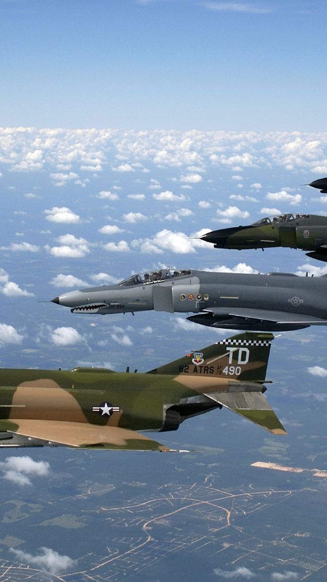 МакДоннелл Дуглас Ф-4 Фантом 2, Ф-4, бомбардировщик, ВВС США, McDonnell Douglas F-4 Phantom II, F 4, fighter-bomber, Phantom 2, US Air Force, fighter (vertical)