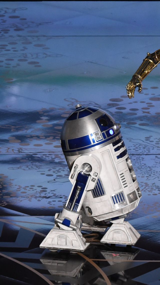 C-3PO, R2-D2, BB-8, Звездные Войны, Оскар 2016, C-3PO, R2-D2, BB-8, Oscar 2016, Star Wars, Oscar (vertical)